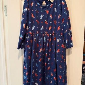 Charming Kids Dress with Playful Horse Print